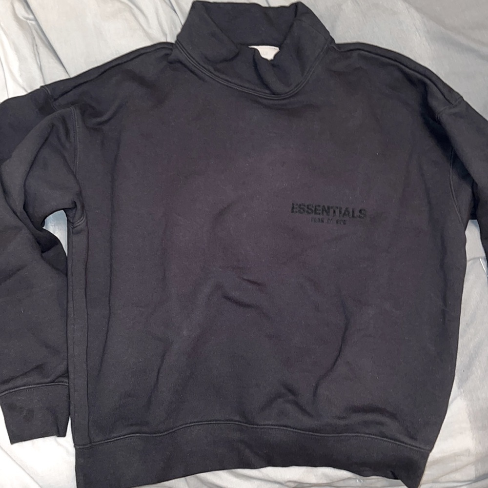 Essentials black mock neck sweatshirt